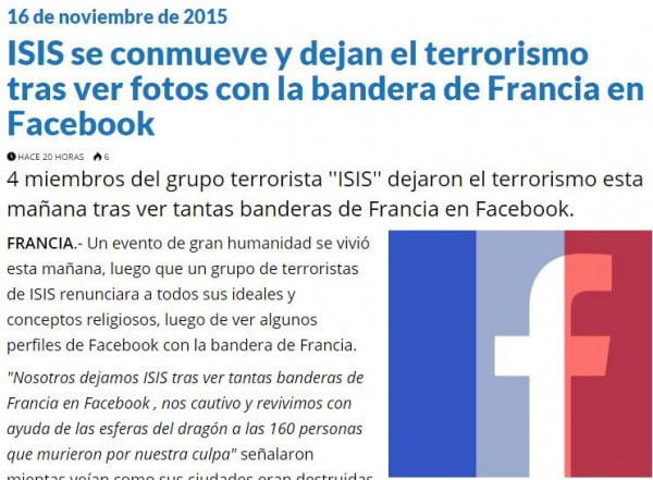 ISIS se conmueve y dejan el terrorismo tras ver fotos con la bandera de Francia en Facebook - LA LEGAL - Google Chrome-mq911