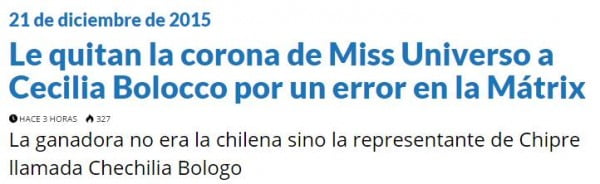 Le quitan la corona de Miss Universo a Cecilia Bolocco por un error en la Mátrix - LA LEGAL - Google Chrome-gnsmp