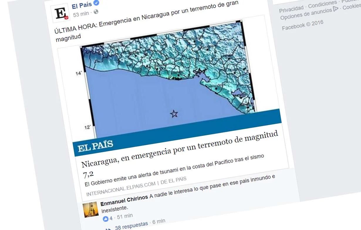 Y el peor comentario contra Nicaragua por el terremoto va para