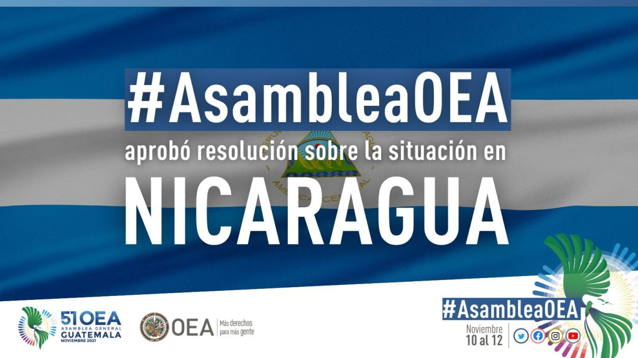 El resumen oficial de la Resolución que aprobó la OEA sobre «la situación» en Nicaragua